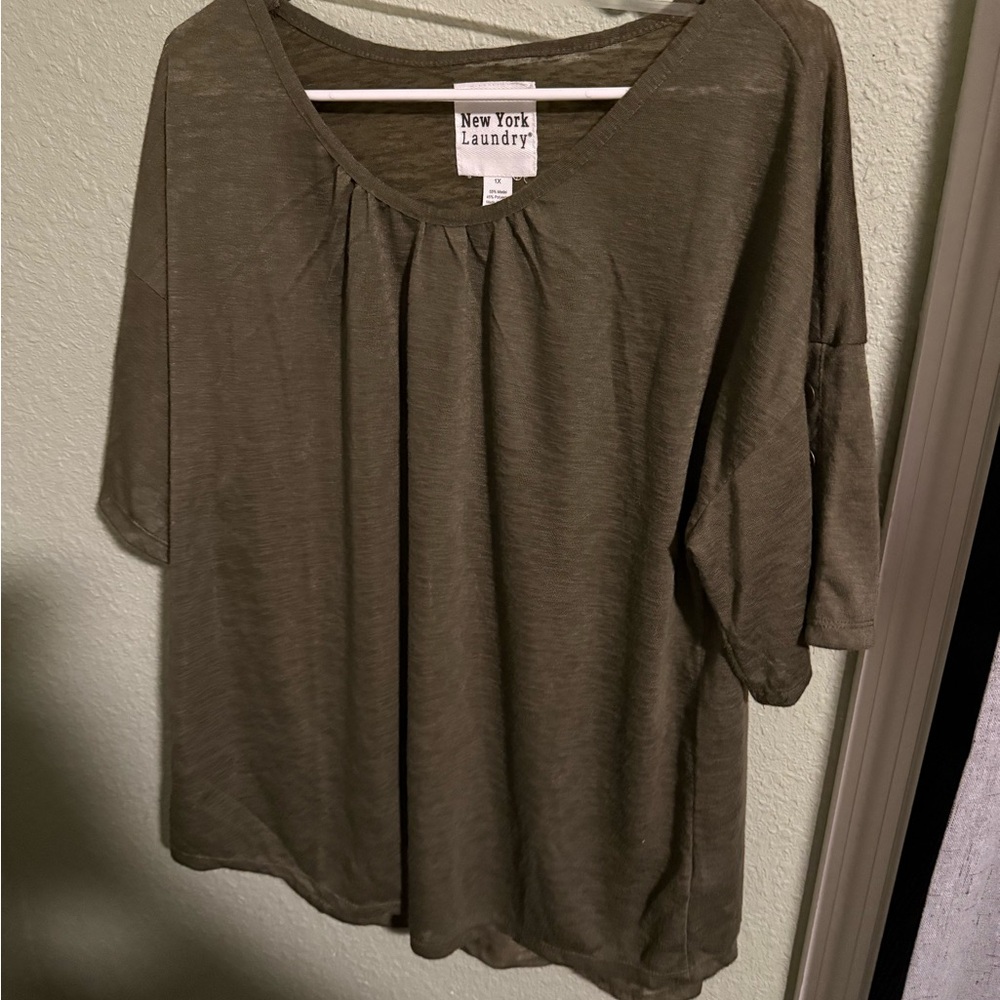 New York Laundry Olive Green Women's Blouse